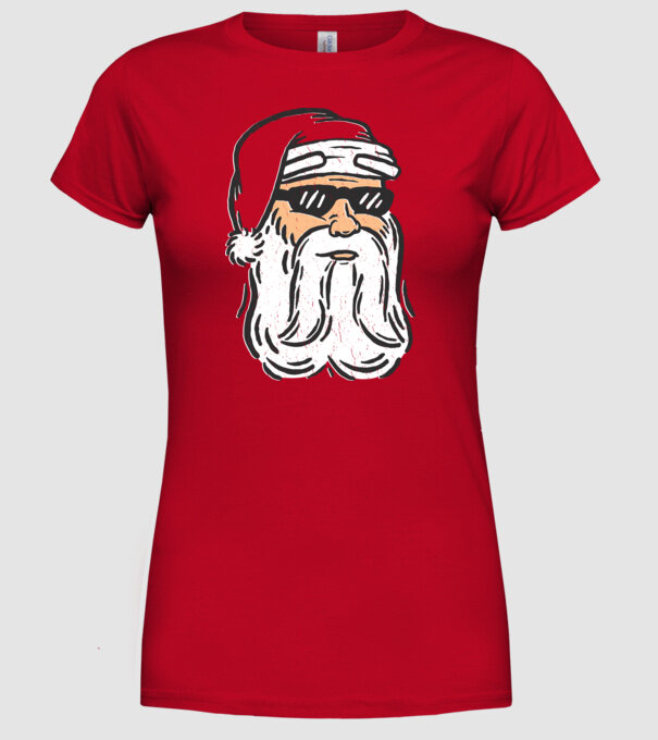 Cap Moș Crăciun model roșu pe tricou