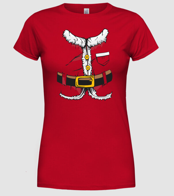 Costum amuzant Moș Crăciun - costum pentru Crăciun model roșu pe tricou