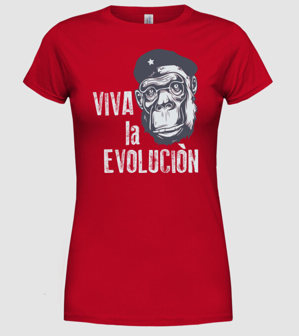 Viva La Evolucion model roșu pe tricou