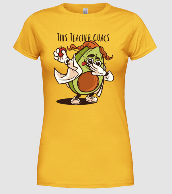 Profesor Avocado DAB model galben pe tricou