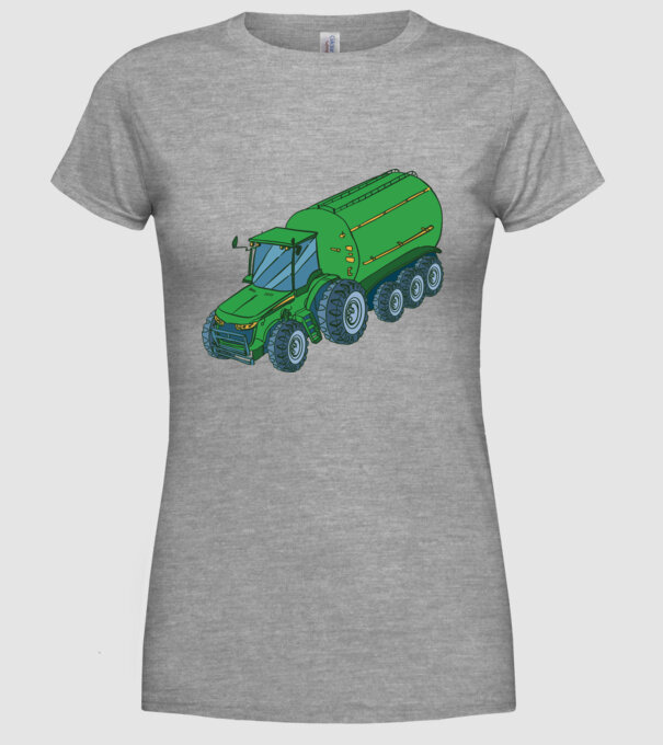 Tractor de recoltare model gri pe tricou