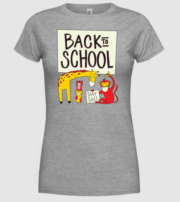 Back To School Animale model gri pe tricou