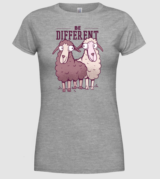 Be different - Fii diferit model gri pe tricou