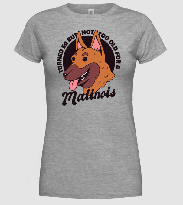 Câine ciobănesc belgian model gri pe tricou