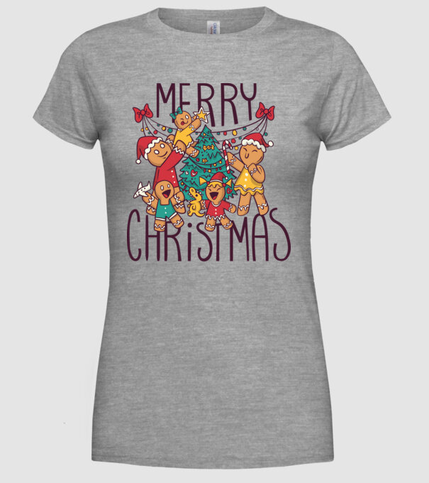 Crăciun Fericit model gri pe tricou