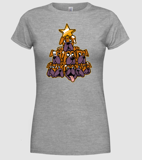 Pom de Crăciun Boxer model gri pe tricou