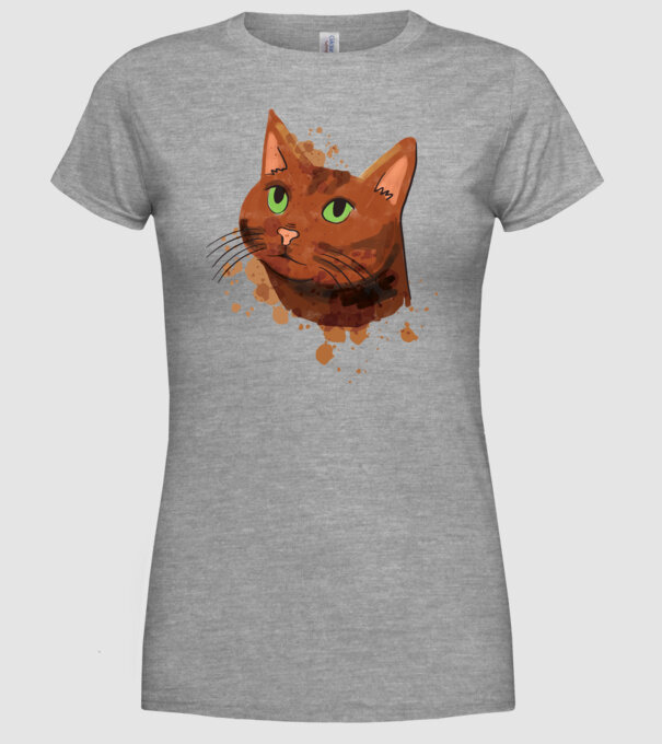 Cap pisică model gri pe tricou