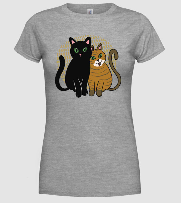 Pisicuțe ghemuite model gri pe tricou