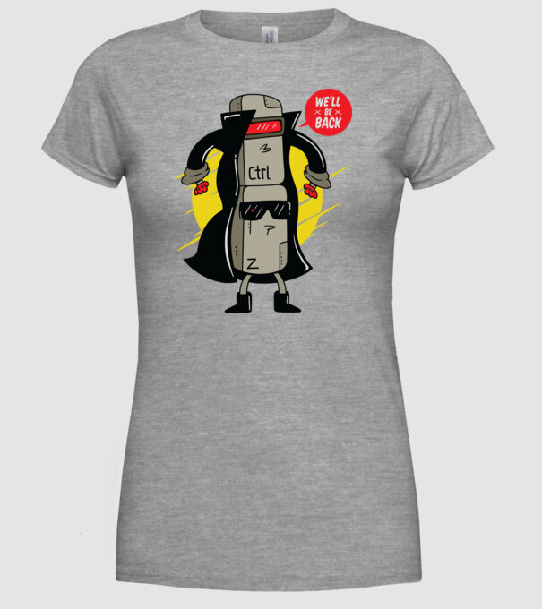 Ctrl Z Terminator Parodie model gri pe tricou