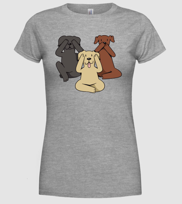 Câini drăguți model gri pe tricou
