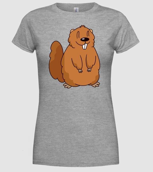 Marmotă drăguță model gri pe tricou