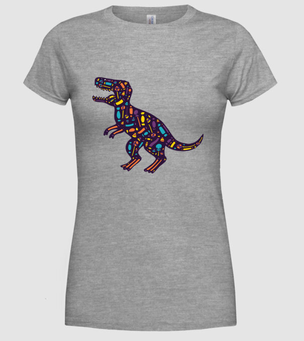 Dino bomboane model gri pe tricou