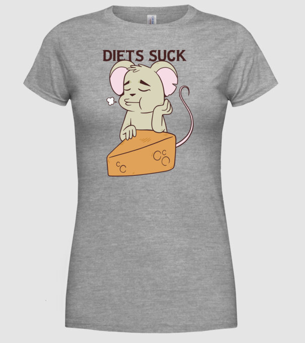 Șoricel diet model gri pe tricou