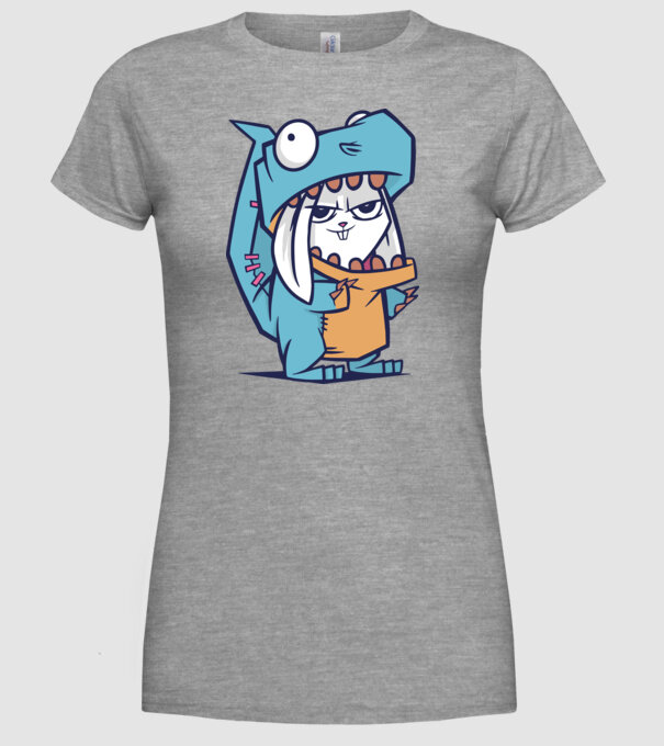 Costum de dinozaur model gri pe tricou