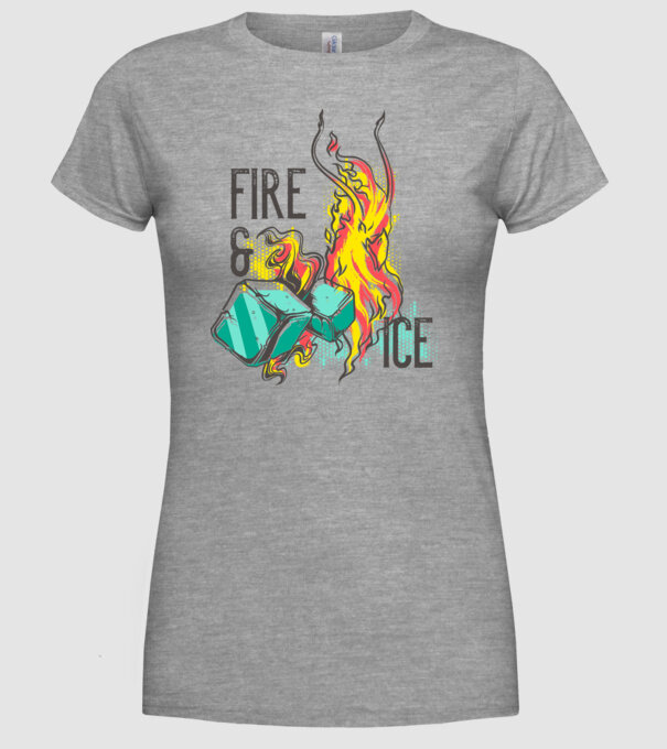 Fire and Ice model gri pe tricou