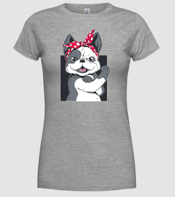 Bulldog Francez model gri pe tricou