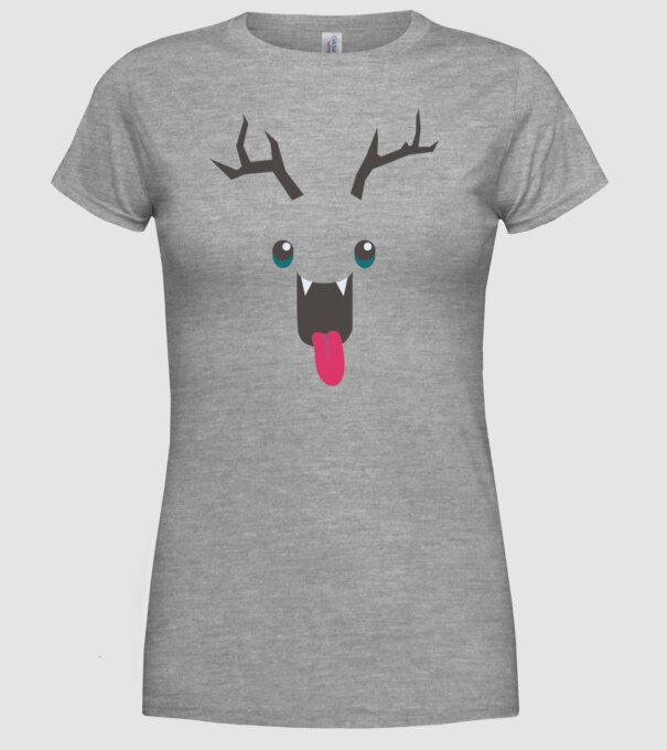 Funny Deer model gri pe tricou