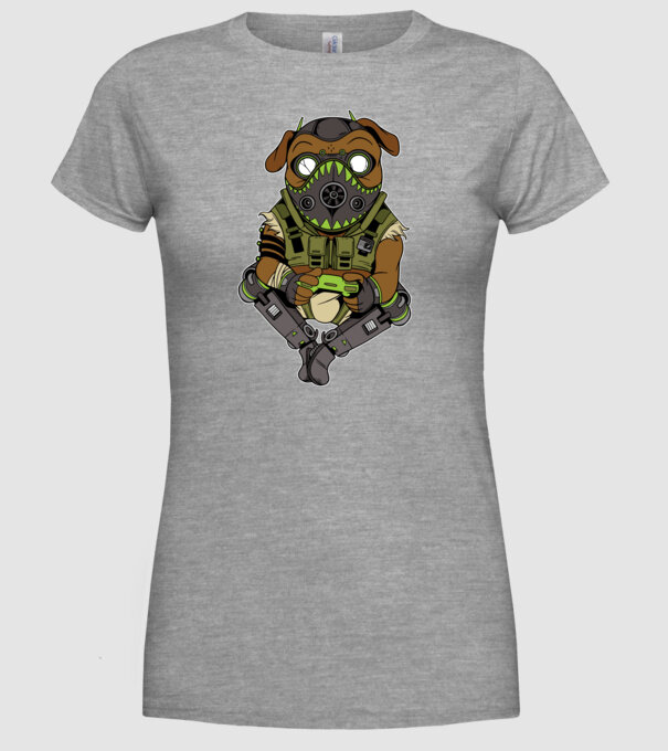 Mops Gamer model gri pe tricou