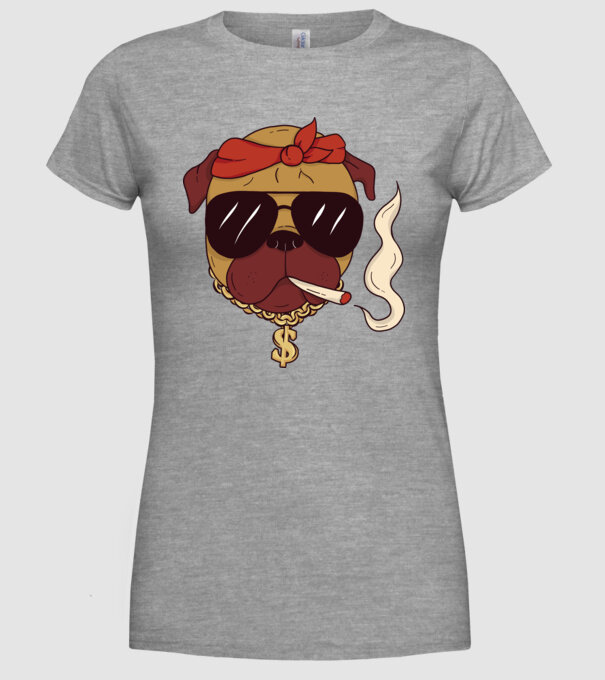 Rapper Gangster Mops model gri pe tricou