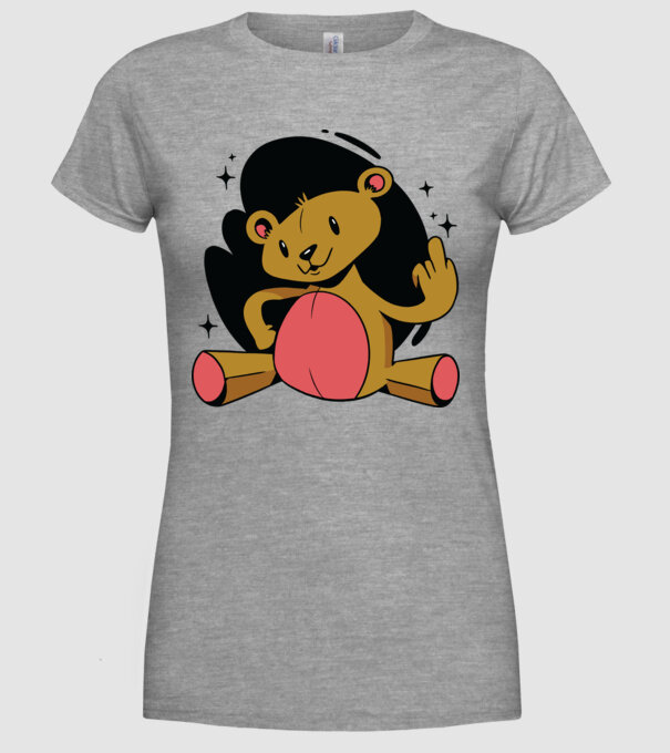 Ursuleț Teddy hain model gri pe tricou