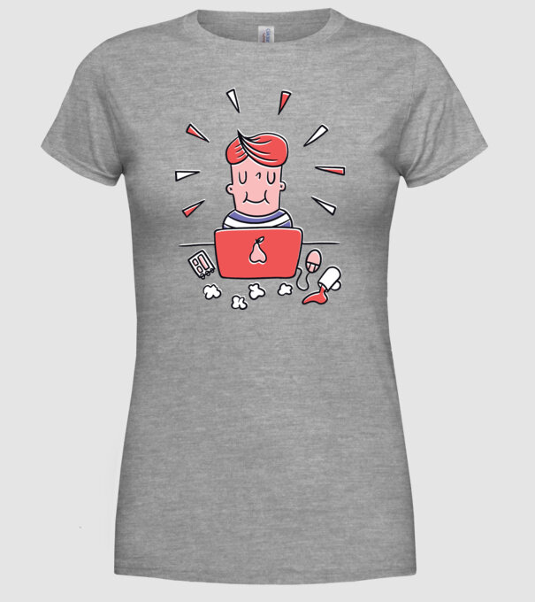 Imagine Home Office model gri pe tricou