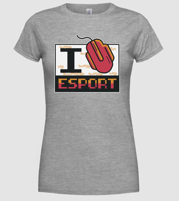 I love Esport model gri pe tricou