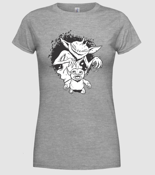 Umbră înfricoșătoare model gri pe tricou