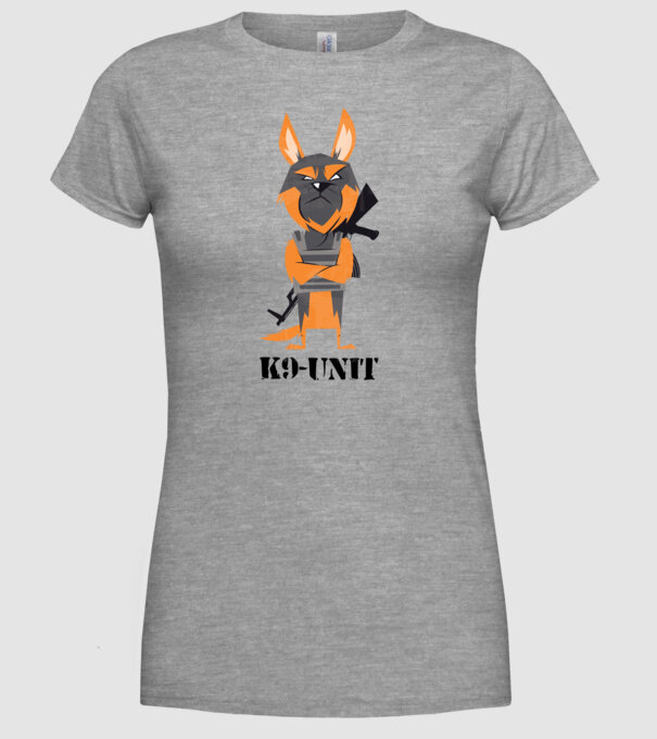 Unitatea K9 - Câine polițist model gri pe tricou