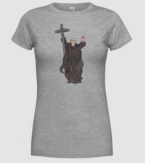 Călugăr creștin model gri pe tricou