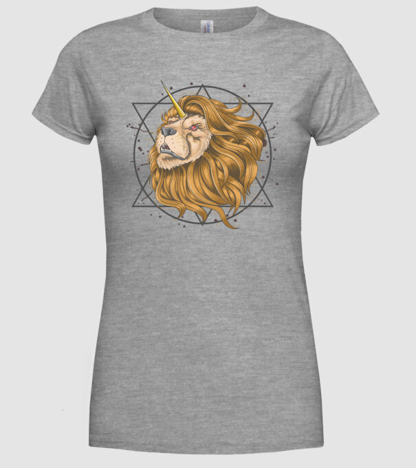 lion unicorn model gri pe tricou