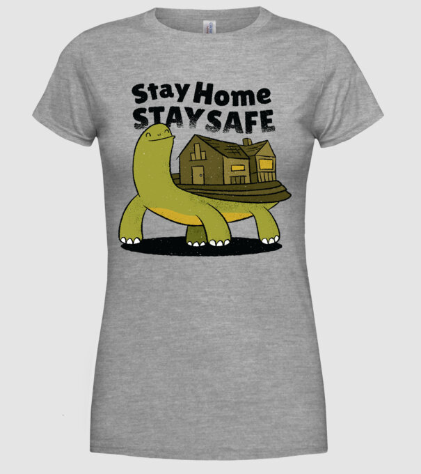 Stai acasă, stai în siguranță Țestoasă model gri pe tricou
