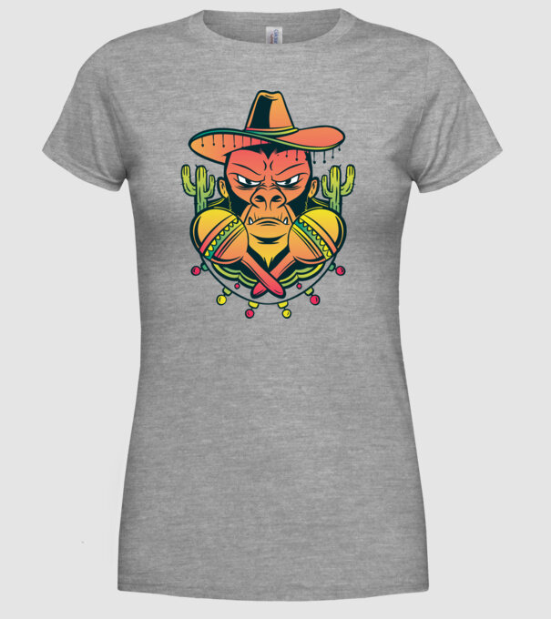 Gorila mexicană model gri pe tricou