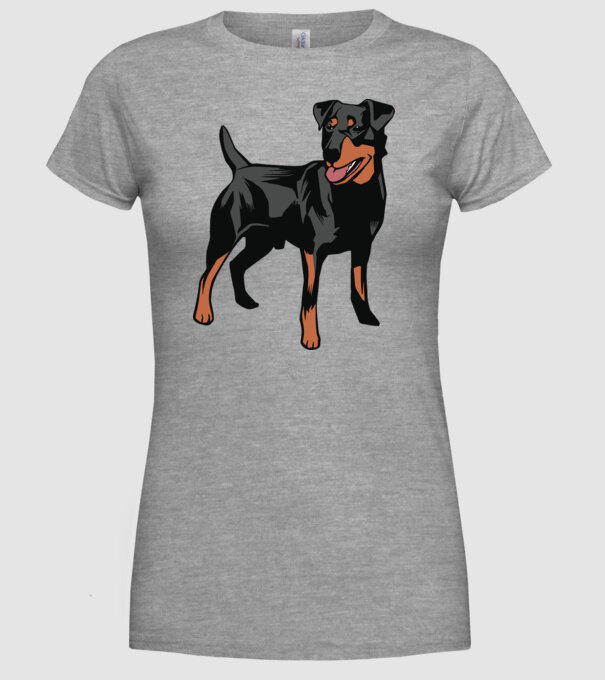 Câine de vânătoare german Terrier model gri pe tricou