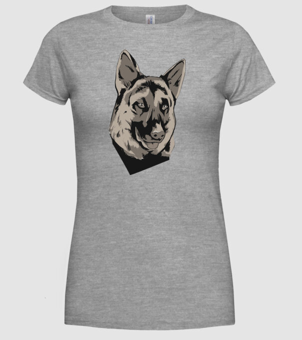 Ciobănesc german cap model gri pe tricou