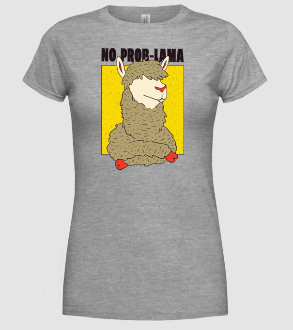 No Prob LLama - Lama model gri pe tricou