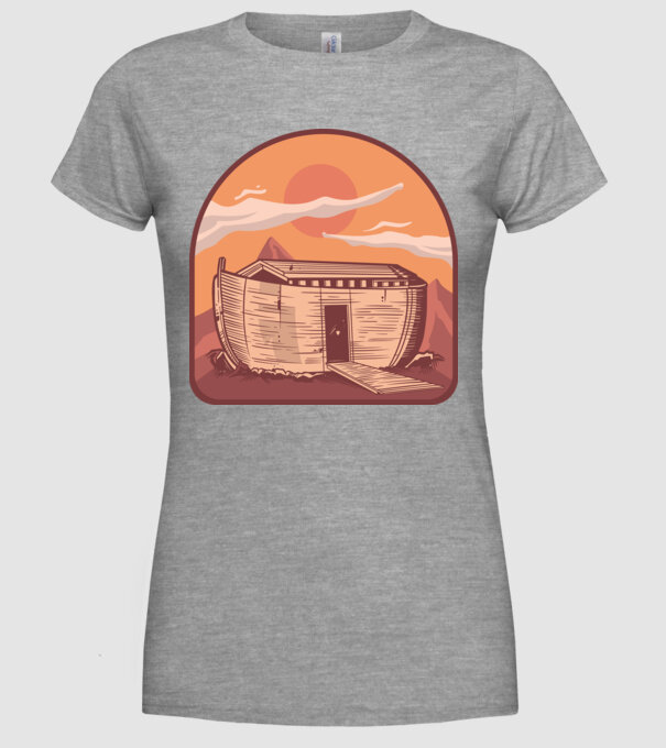 Arca lui Noe model gri pe tricou