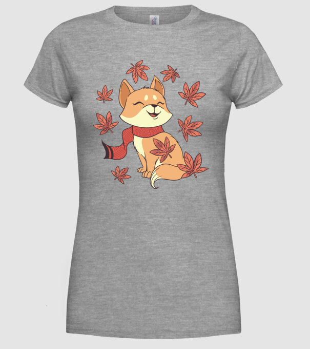 Pisică Toamna model gri pe tricou
