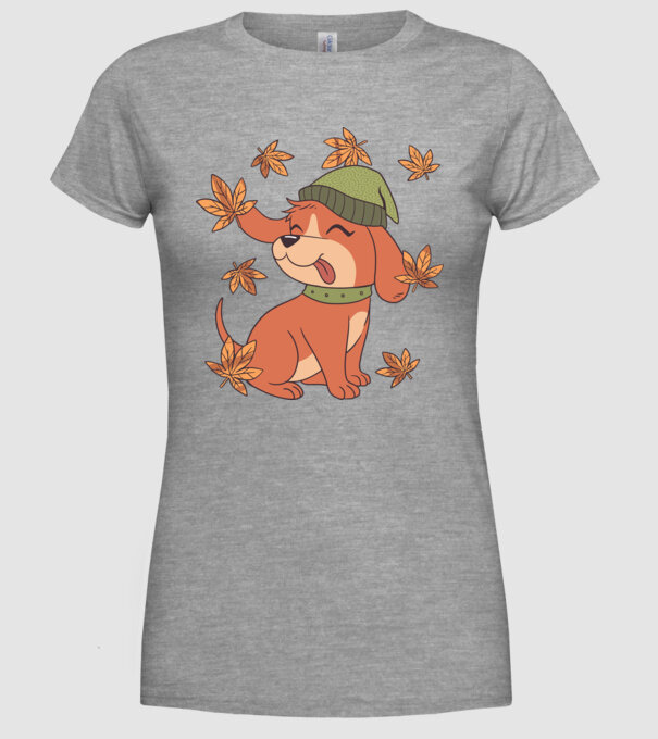 Câine Toamna model gri pe tricou