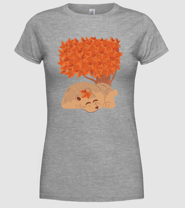 Urs de toamnă model gri pe tricou