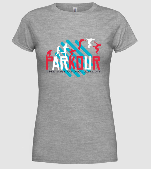 Parkour - Arta mișcării model gri pe tricou