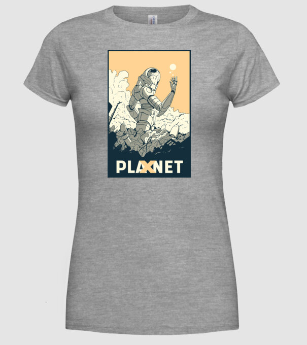 Planet X model gri pe tricou
