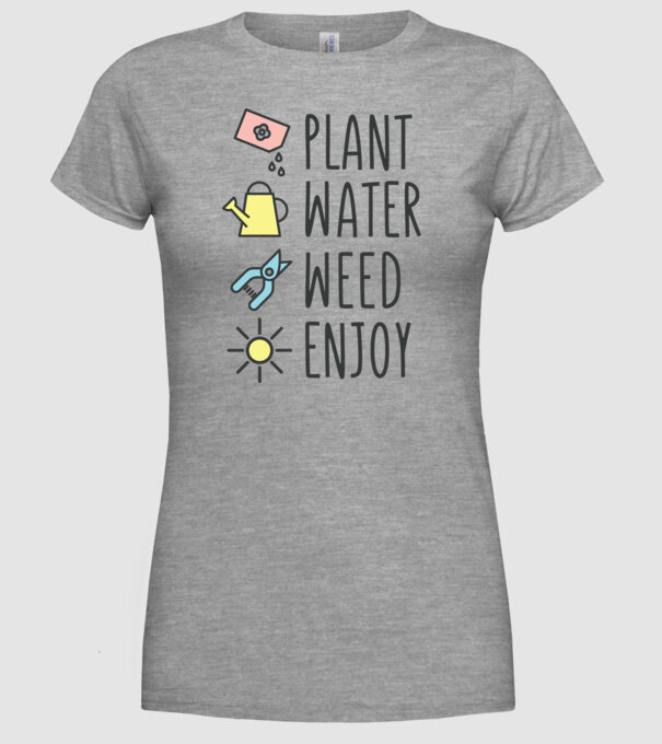 Plant Water Weed Enjoy model gri pe tricou