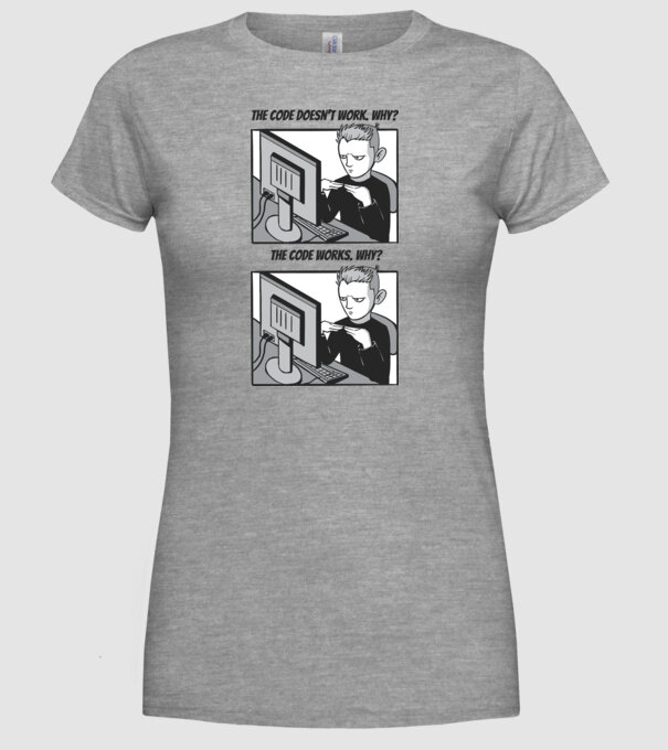 Programator Meme model gri pe tricou