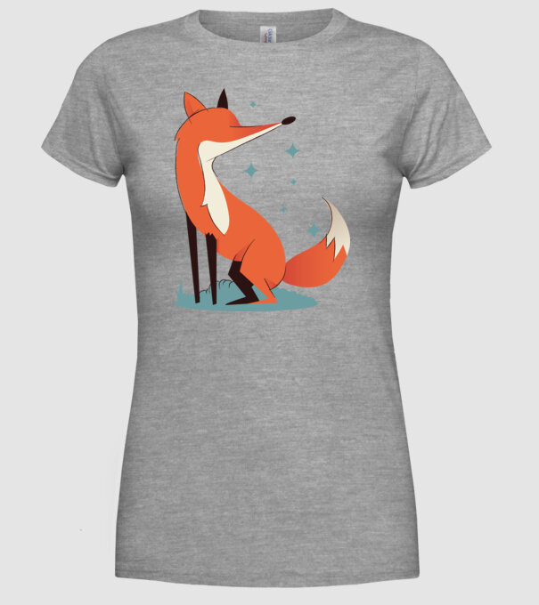 Vulpe model gri pe tricou