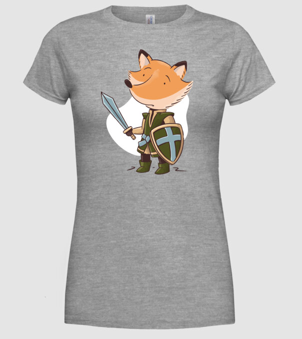 Vulpe Cavaler model gri pe tricou