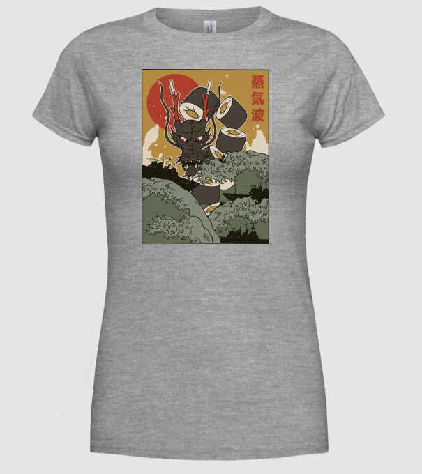 Dragon Sushi model gri pe tricou