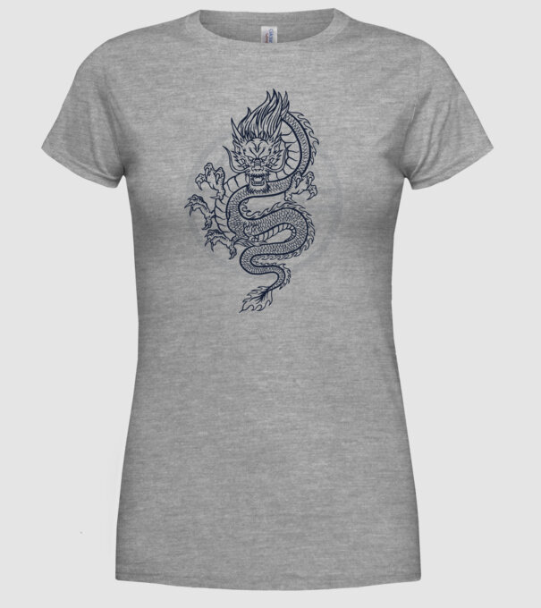 Dragon Tribal model gri pe tricou