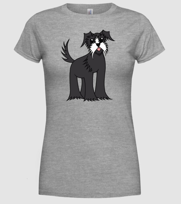Desen Schnauzer model gri pe tricou