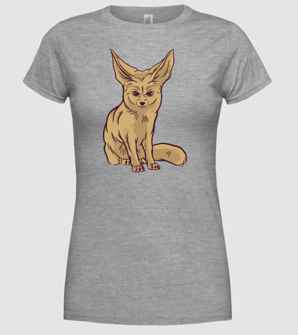 Vulpe de deșert model gri pe tricou