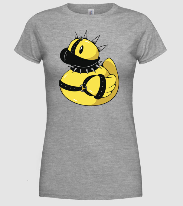 Rățușcă de cauciuc sadistă model gri pe tricou